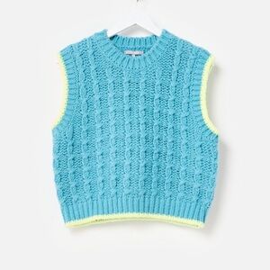 OLIVER BONAS Blue Chunky Knitted Vest